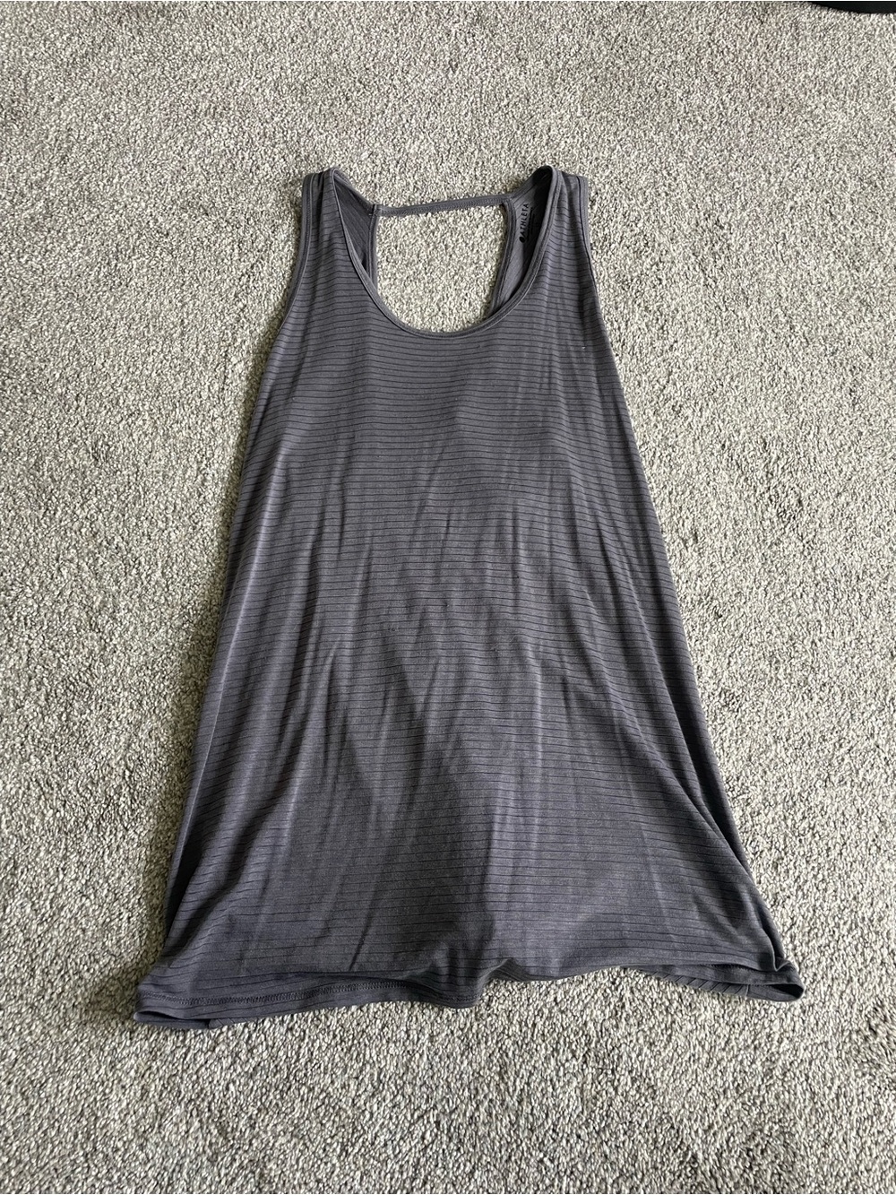 Athleta Charcoal Striped Racerback Open Back Tank